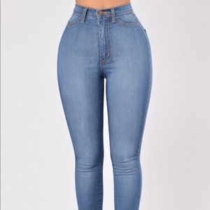 Medium wash high waisted fashion nova jeans